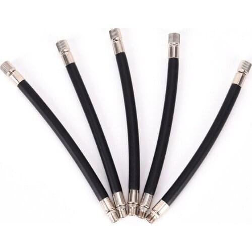 Flexible Rubber Tyre Valve Extension 160mm Twin Wheel Lorry Van Bus Adapter black