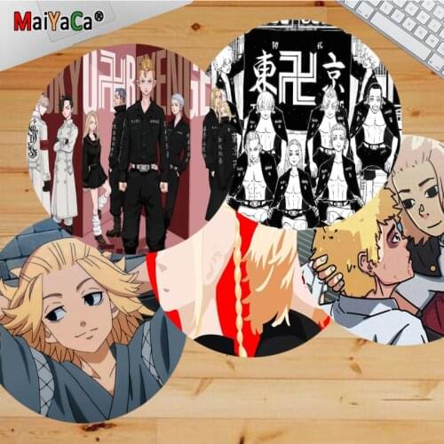 Maiyaca Tokyo Revengers gamer play mats round gaming Mousepad computer desk mat for gaming