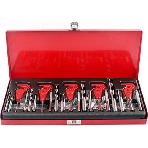 131 PCS Auto Screw Thread Repairing Tool Screw Tooth Repairing for Auto Repairing Shop Factory Car Repairing Utility Tool Set