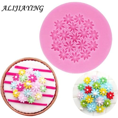 Cake decorating tools 3D Flower Silicone Mold Fondant Gift Decorating Chocolate Cookie Soap Polymer Clay Baking Molds D1209