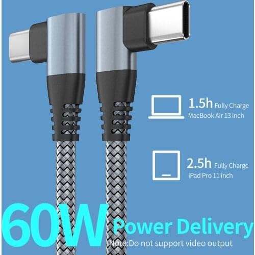 60W USB Type C To USB C Cable 3A PD Fast Charging Charger Wire Cord For Huawei P40 Samsung S9 Xiaomi Mobile Phone USBC Cable 3M