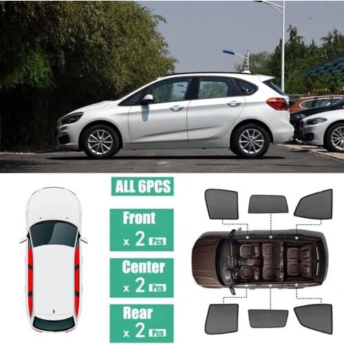 Side Windows Magnetic Sun Shade UV Protection Ray Blocking Mesh Visor Fit For BMW 2 Series 5-Door 2015-2019