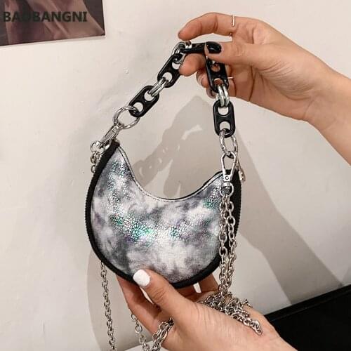 Half Moon Mini Tote bag Summer New High-quality PU Leather Womens Designer Handbag Chain Shoulder Messenger Bag Purses