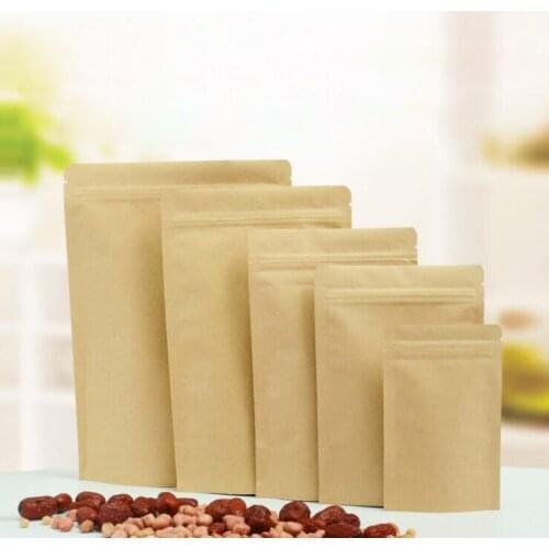 Kraft Paper Tea Bag Stand up Gift Fruit Tea packaging Pouches Zipper Self Sealing Bags 100pcs/lot
