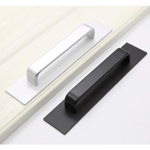 Punch-free Door Handle Aluminum Alloy Door Pull Hand-mounted Plastic Steel Balcony Door Push Pull Door Pull House Door Knobs