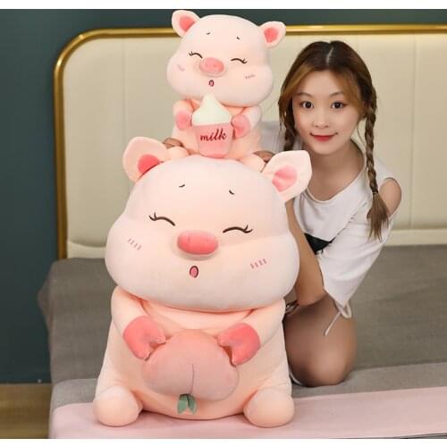 70cm Giant Cartoon Pig Plush Toy for Children Stuffed Rabbit Baby Doll Animal Soft Plush Huggable Pillow Kids Birthday Gift