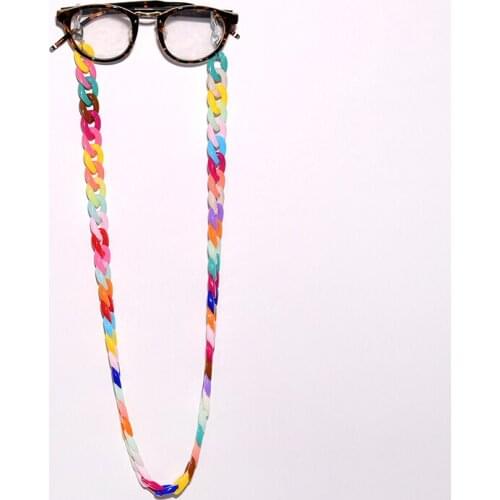 Rainbow Acrylic Sunglasses Chains For Women 2021 New Fashion 72cm Eyeglasses Mask Chains Lanyard Wholesale