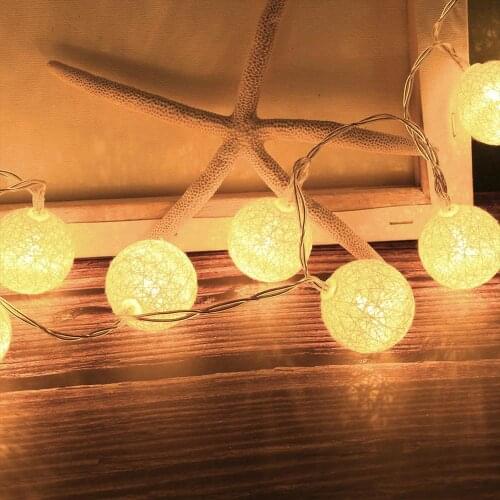 Christmas lights decorations EU Plug 220V 3.7m 20 Cotton Wire Balls LED Light String Christmas Indoor Night Lamp Strip 2020
