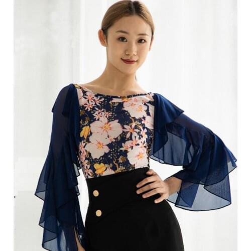 Mesh Ballroom Dance Tops Women Latin Practice Wear Designer Clothes Performance Costume Salsa Dance Outfit Tap Dance Wear JL3005