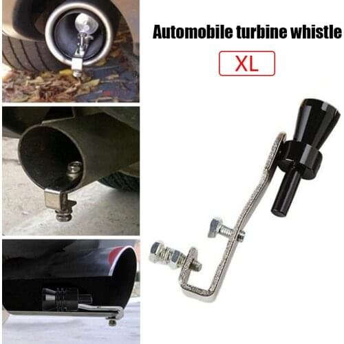 Car Motorcycle Simulator Whistler Exhaust Tip Pipe Sound Simulator Muffler Blow off Valve Black Universal Aluminum Alloy