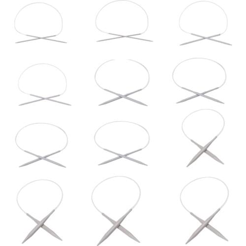 Aluminum Circular Knitting Needles 40cm/15.75" 2mm/2.5mm/3mm/3.5mm/4mm/4.5mm/5mm/5.5mm/6mm/6.5mm/7mm/8mm