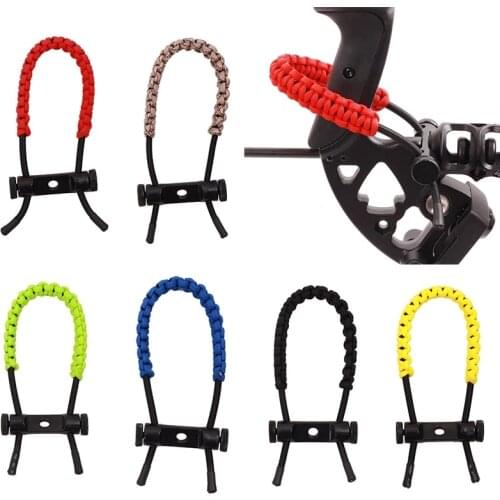 Archery 1pc Bow Wrist Sling Protector Cord Rope Strap Adjustable Braided Bow Sling Strap For Compound Recurve Bow Shooting