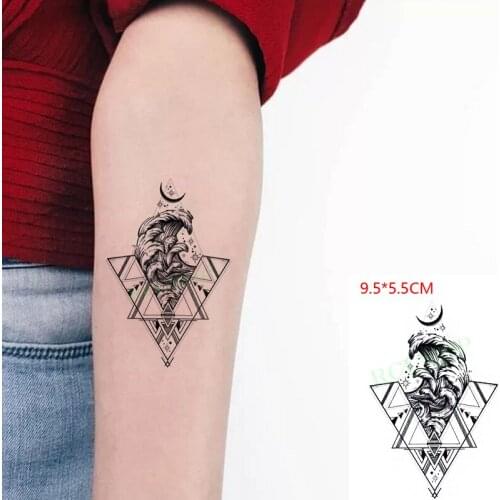 Waterproof Temporary Tattoo Sticker Sea Wave Moon Triangle The Body Art Flash Tatoo Fake Tatto for Woman Men