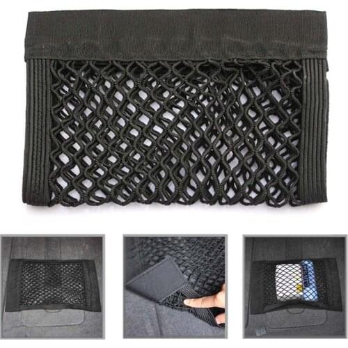 1Pc Car Back Rear Trunk Seat Elastic String Net Mesh Storage Bag Pocket Cage Stowing Tidying Car Styling