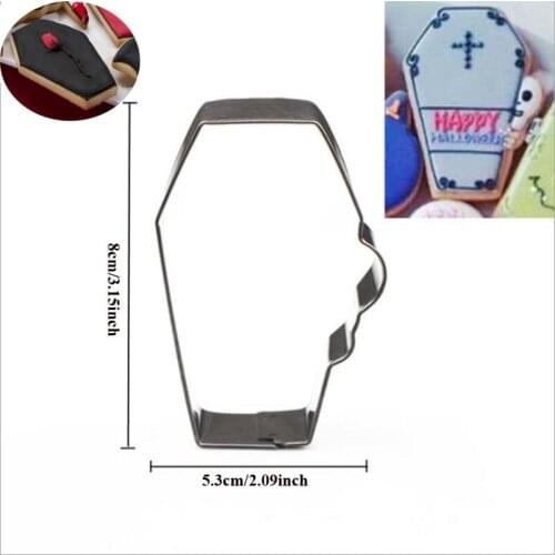 1pcs Halloween cross coffin Metal Cookie Cutter Fondant Cake Decor Biscuit Chocolate Mould Pastry die cut Mold cupcake toppers