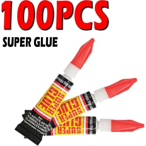 100pcs Liquid Super Glue Wood Rubber Metal Glass Cyanoacrylate Adhesive Stationery Store Nail Gel 502 Instant Strong Bond