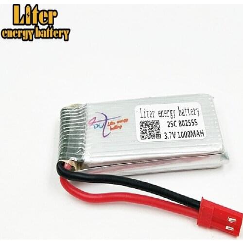 2pcs/lot 3.7V 1000mAh Di Feida F181 F187 F163 H12C H12W quadrocopter 3.7V 1000mAh lithium battery 802555