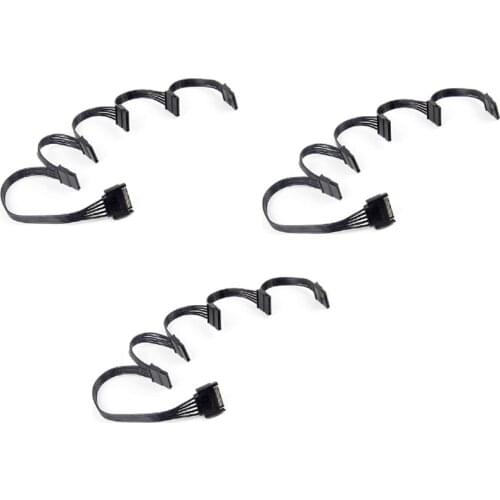 3 Pieces of 15-Pin Sata Power Extension Hard Drive Cable 1 Male to 5 Female Power Adapter Cable for Diy Pc Server 60cm