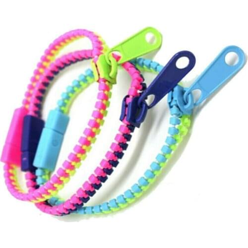 3pcs Zip Bracelet Bangles Metal Zipper Rainbow Fidget Toys Kids Jewelry Gift Color Wristband Students Popular Fashioin Bracelets