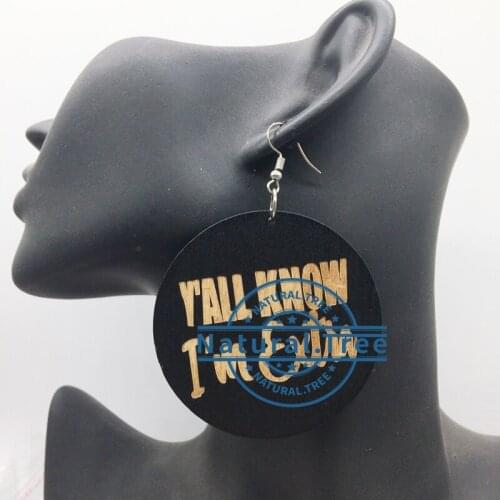 Free Shipping! You'all know i extra Wooden Earrings
