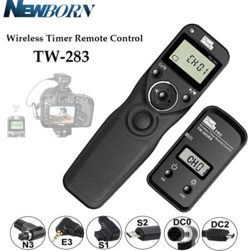 Pixel TW-283 Wireless Timer Remote Control Shutter Release (DC0 DC2 N3 E3 S1 S2) Cable For Canon Nikon Sony Camera TW283