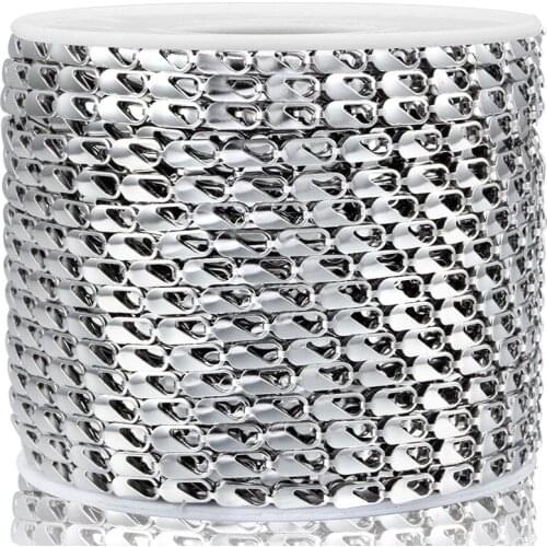 1 Meter Width 2.5mm Stainless Steel Pressed Tablet Oval Chain Thin Chains For DIY Jewelry Making Necklace Bracelet Accessories