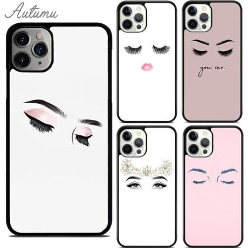 Eyelash Makeup Phone Case for iPhone 11 12 Pro Max mini X XR XS SE 2020 5 6S 7 8 Plus Samsung Galaxy S8 S9 S10 Cover shell