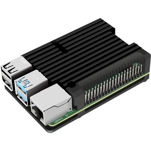 Raspberry Pi 4 Case Aluminum Case with Dual Cooling Fan Metal Shell Black Enclosure for Raspberry Pi 4 Model B