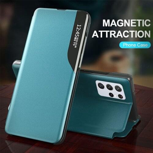 S21Ultra Case Smart Magnetic Leather Flip Cover Cases For Samsung Galaxy S21 Plus S 21 Ultra S21Plus Stand Book Phone Coque