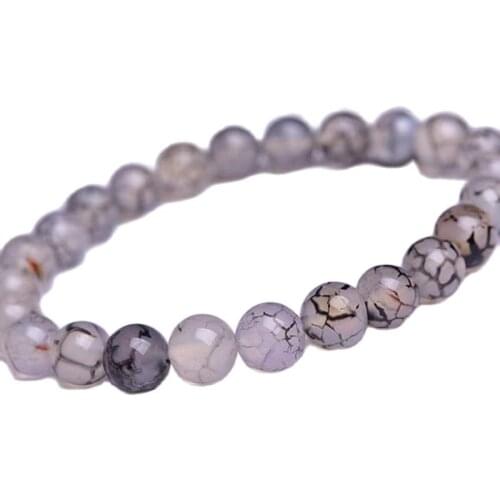 Black-and-white Dragon pattern agate bracelet for men and women fashion energy healing Charm Bracelet Jewelry Gifts