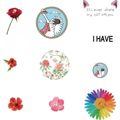 Color Flower Cloth Stickers Patches For Clothes Iron-On Stickers For Clothes Letter Patch Striped Badge Heat Transfer Stickers