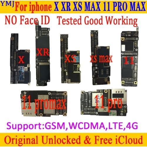 Original For iPhone X XR XS XS MAX Motherboard For iPhone 11 PRO MAX Unlocked Mainboard With Chips Upgrade IOS Support LTE 4G