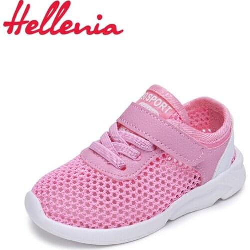 Hellenia Toddler Shoes for little girls breathable soft Casual Sports baby Shoes Kids mesh Sneakers pink size 21-25