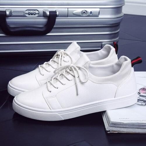 HUANQIU Men's Leather Sneakers