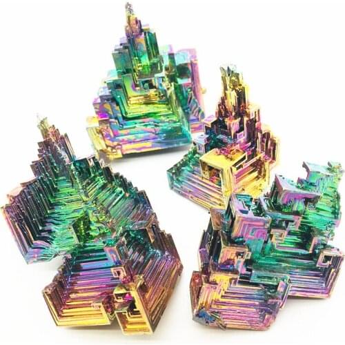 50g Bismuth rainbow bright crystal geode weight element Bi Mineral natural gem collection
