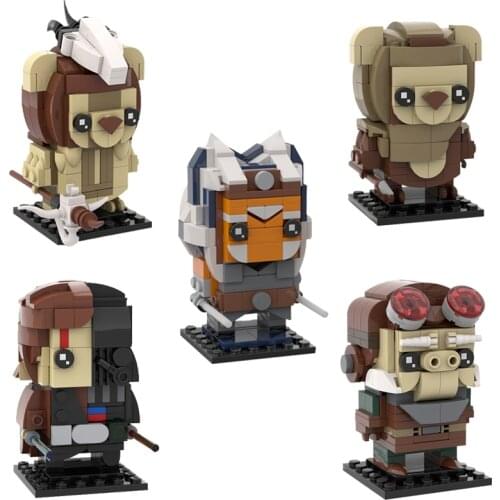 Movie MOC Space Wars Warrior Wizard Bear Ahsoka Vade Character Figures Model Building Blocks Toys for Children Kids Gifts Brick