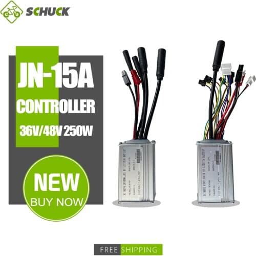 Ebike JN 15A Controller 36V/48V 250W Brushless Hub Motor 6 Mosfet With Light SM Julet Waterproof Plug Electric bike Accessorice