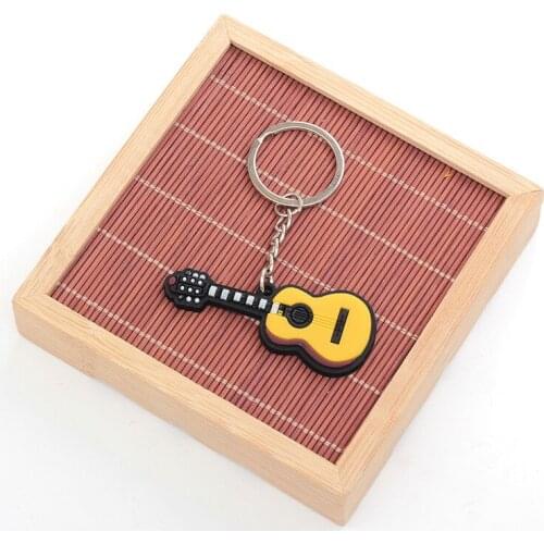 Creative Musical Instrument Keychain Folk Electric Guitar Classical Guitar Ukulele Pendant Ornaments GP135