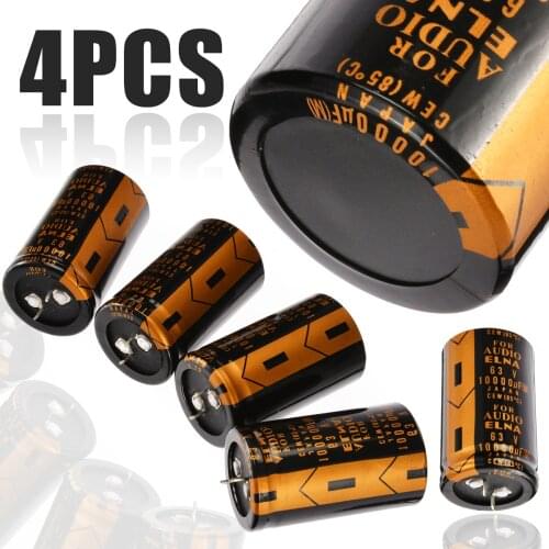 Mayitr 4pcs Replacement Electrolytic Capacitor For ELNA AUDIO 63V 10000UF 3*5cm