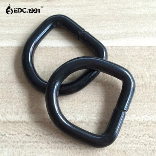 Wholesale metal iron D ring for Paracord Bracelet Outdoor backpack adjustable round ring buckle nickle EDC tools