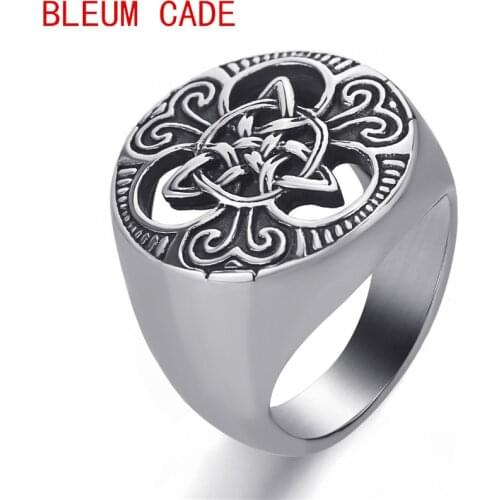 Punk Magic knot 316L Stainless Steel Ring Jewelry Claddagh Style Fashion Motor Biker Men Ring