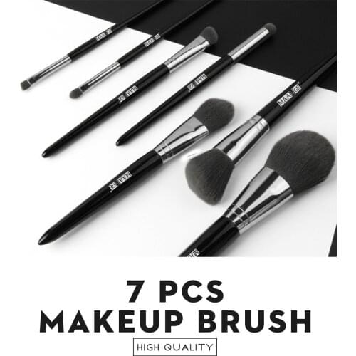 MAANGE 7 Face Eye Makeup Brush Set Wooden Handle High-End Beauty Cosmetic Tools Factory Direct Sales