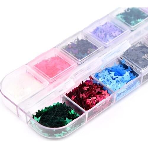 Neon Holographic butterfly Glitter shapes Eco-friendly sparkle shape glitter for makeup nail polish DIY Crafts