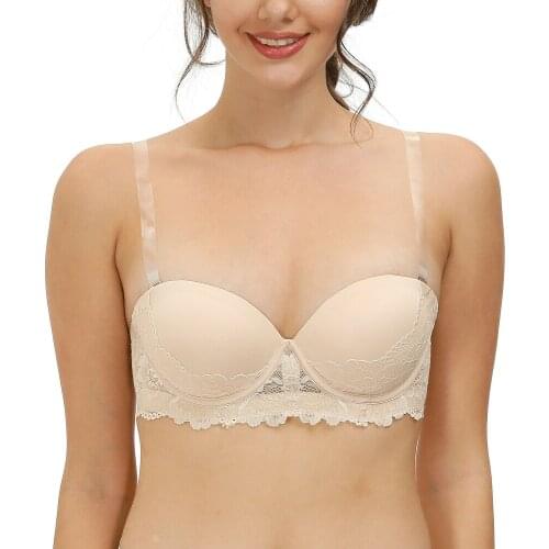 Invisible Women Bra Adjusted Convertible Strap Sexy Push Up Bras Lingerie Lace Bralette Underwire Strapless Halter Anti-slip