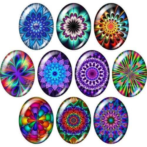 Reflected light flowers patterns 13x18mm/18x25mm/30x40mm mixed Oval photo glass cabochon demo flat back Jewelry findings TB0022