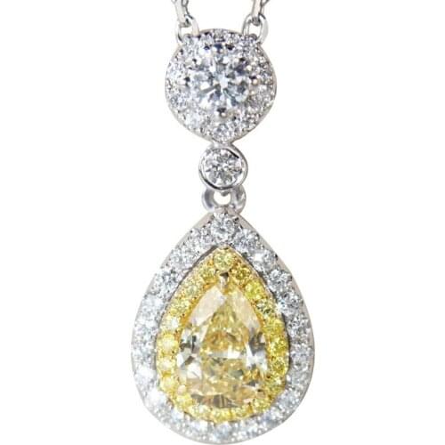 AAA+ Austrian Rhinestones Water Drop Necklace Female Clavicle Accessories Brilliant Stones Silver 925 Women Necklaces Bijou Hot