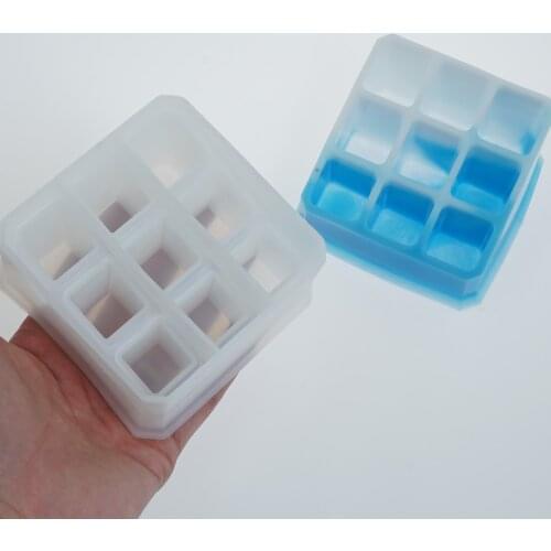 9 Grids Storage Box Resin Mold, Lipstick Storage Resin Mold, Makeups Storage Box Mold, Square Storage Box Resin Mold 10368150