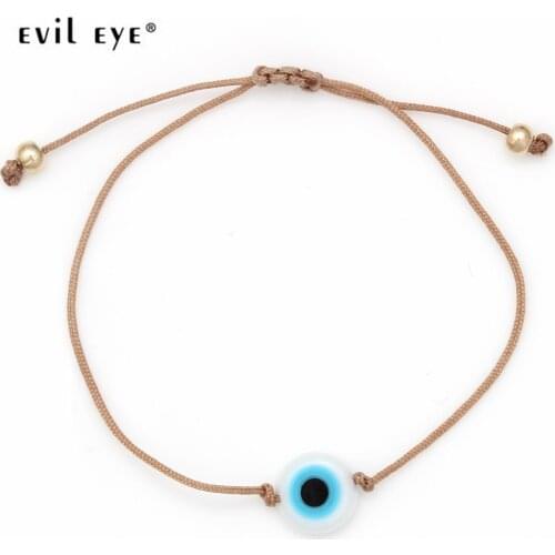 EVIL EYE Braided Blue Eye Lucky Handmade Bracelet Adjustable Length DIY Rope Chain Jewelry For Women Girl EY6175