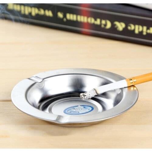 Portable Ash Tray Home Metal Ashtray Round Asbak Square Large Capacity Cigarette Aschenbecher Push Down Smoking