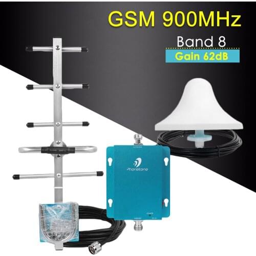 Cellular Amplifier GSM Repeater 900mhz Cellular Signal Booster 62dB Mini GSM Signal Amplifier Mobile Network Booster Antenna Set